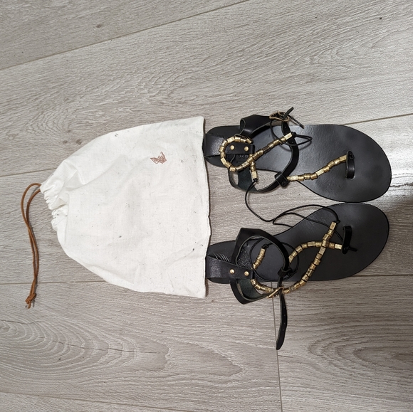 Jeweled Chrysso Style Ancient Greek Sandals EUC Sz 39 - Picture 8 of 10